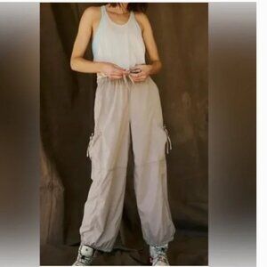 NWT Free People Backpacker Onesie Cream Muted Beige